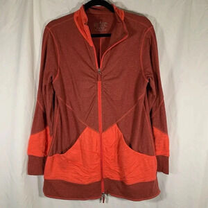 Neon Buddha Jacket Women’s Small Orange Full Zip Long Sleeve Pockets